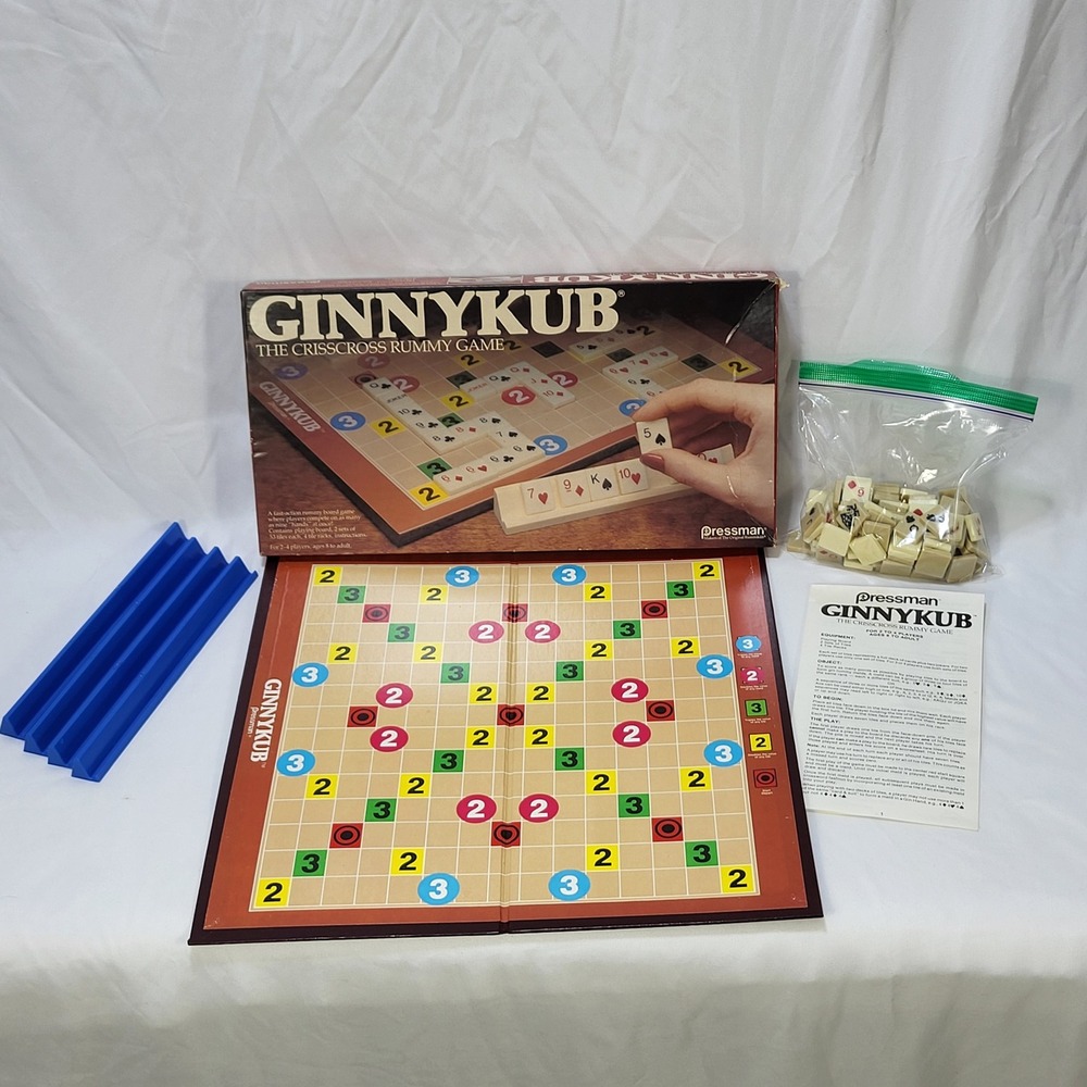 Ginnykub The Crisscross Rummy Game Pressman Vintage Family Board Game Complete